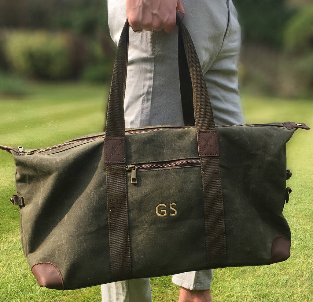 Personalised Waxed Holdall With Shoulder Strap | Not On The High Street