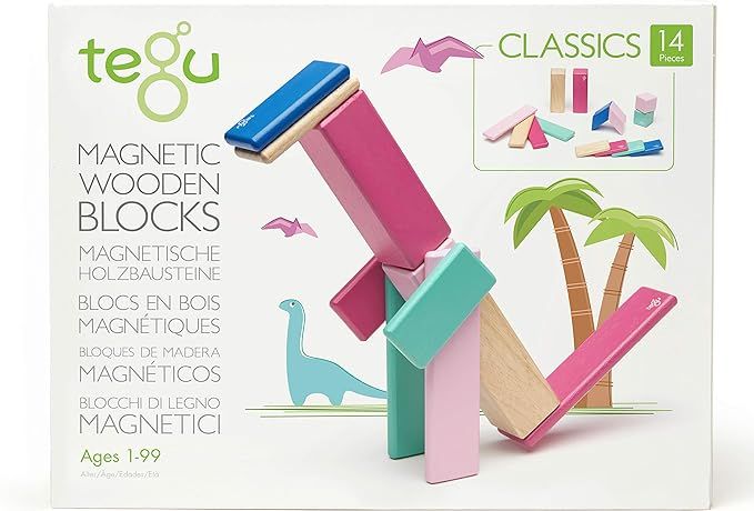 14 Piece Tegu Magnetic Wooden Block Set, Blossom | Amazon (US)