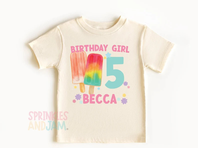 Popsicle Birthday Shirt, Birthday Girl Shirt, Summer Birthday Party, Ice Cream Shirt, Ice Cream P... | Etsy (US)
