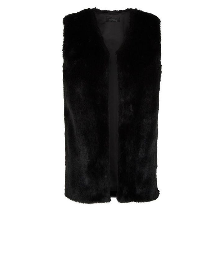 Black Faux Fur Gilet | New Look | New Look (UK)
