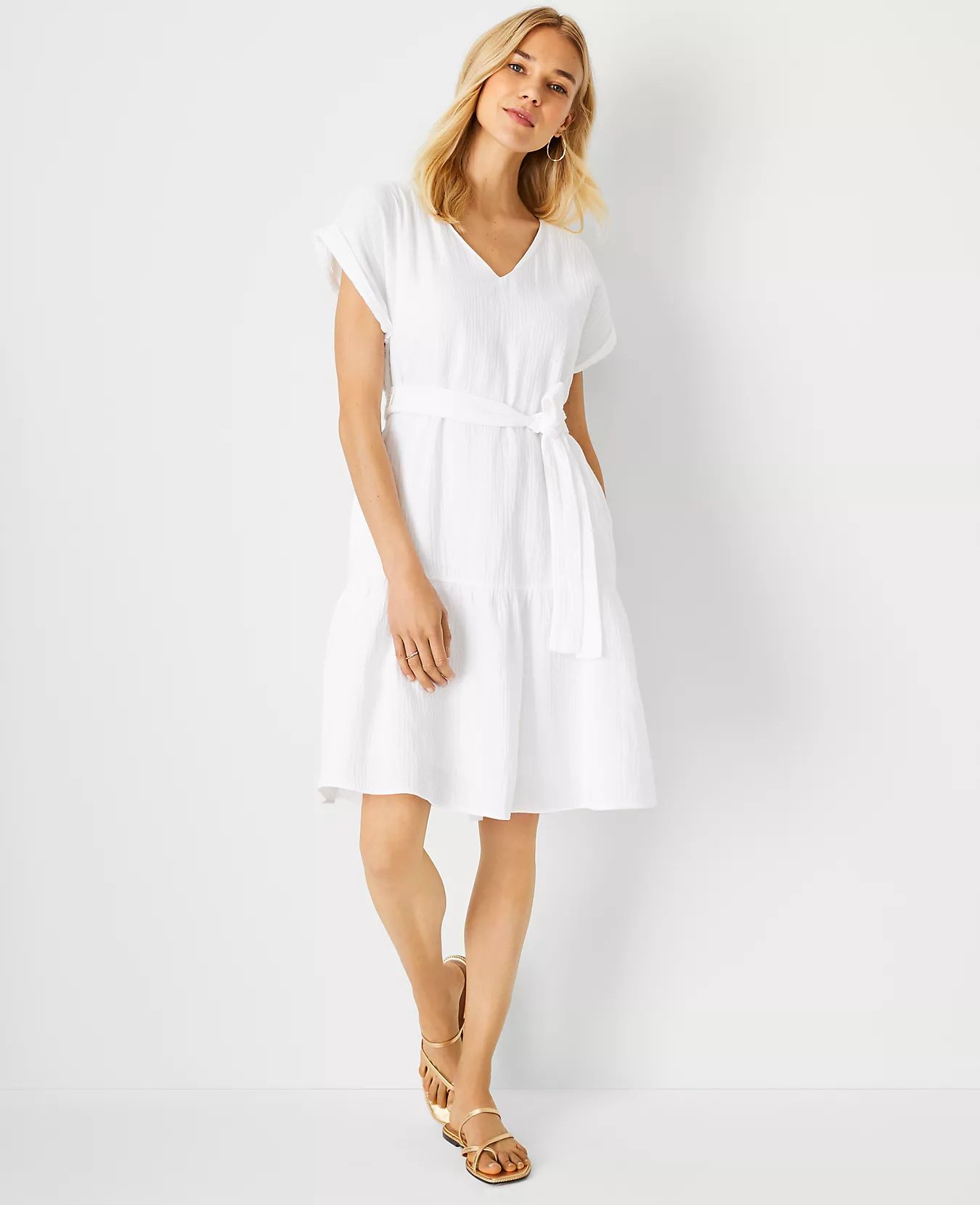 Gauze Pocket Flare Dress | Ann Taylor | Ann Taylor (US)