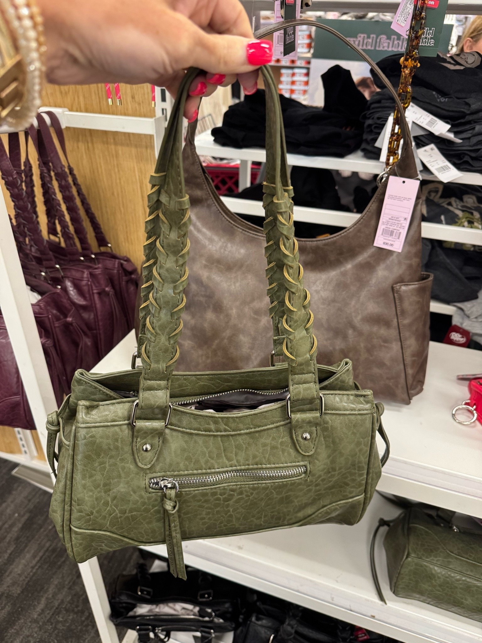 Whipstitch Handle Satchel Bag - Wild Fable™ with Olivia Dayton / XL Pocket Shoulder Bag - Wild Fable™ Brown

#LTKSeasonal #LTKWorkwear #LTKTravel