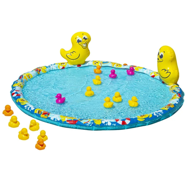 Banzai Jr. Duck Duck Splash 48 in Dia Splash Mat Outdoor Summer Water Play for Babies Toddlers 18... | Walmart (US)