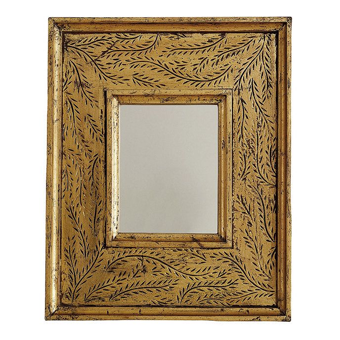 Natalie Mirror Etched Gold Wood Rectangle Wall Decor | Ballard Designs, Inc.