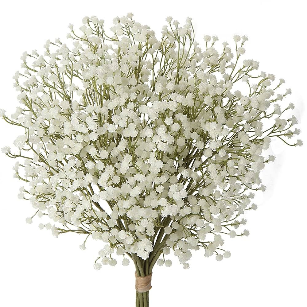 10 Spray Artificial Plants 3 Branches Baby’s Breath Flowers Real Touch Plastic Shrubs Fake Gyps... | Amazon (CA)