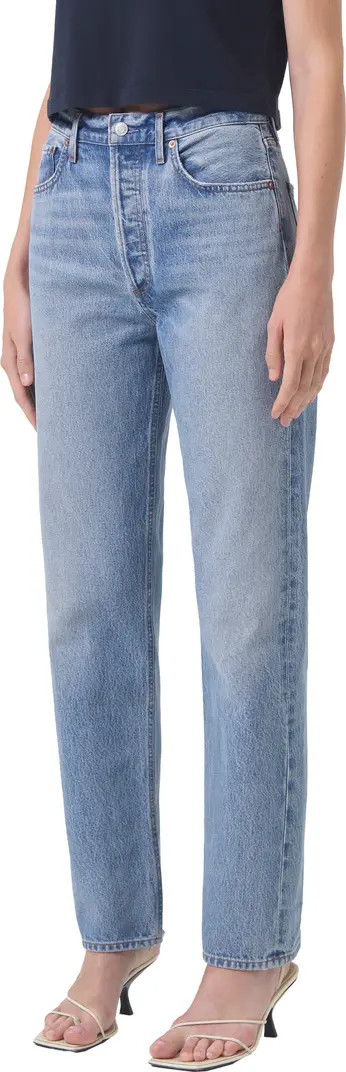 '90s Pinch Waist High Waist Straight Leg Jeans | Nordstrom