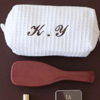 Personalized Waffle Cotton Travel Cosmetic Bag Embroidered Toiletry Bag | Etsy (US)