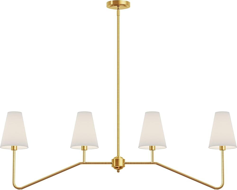Electro bp;47" W 4-Light Linear Kitchen Island Lighting Fixture Classic Chandeliers Polished Gold... | Amazon (US)