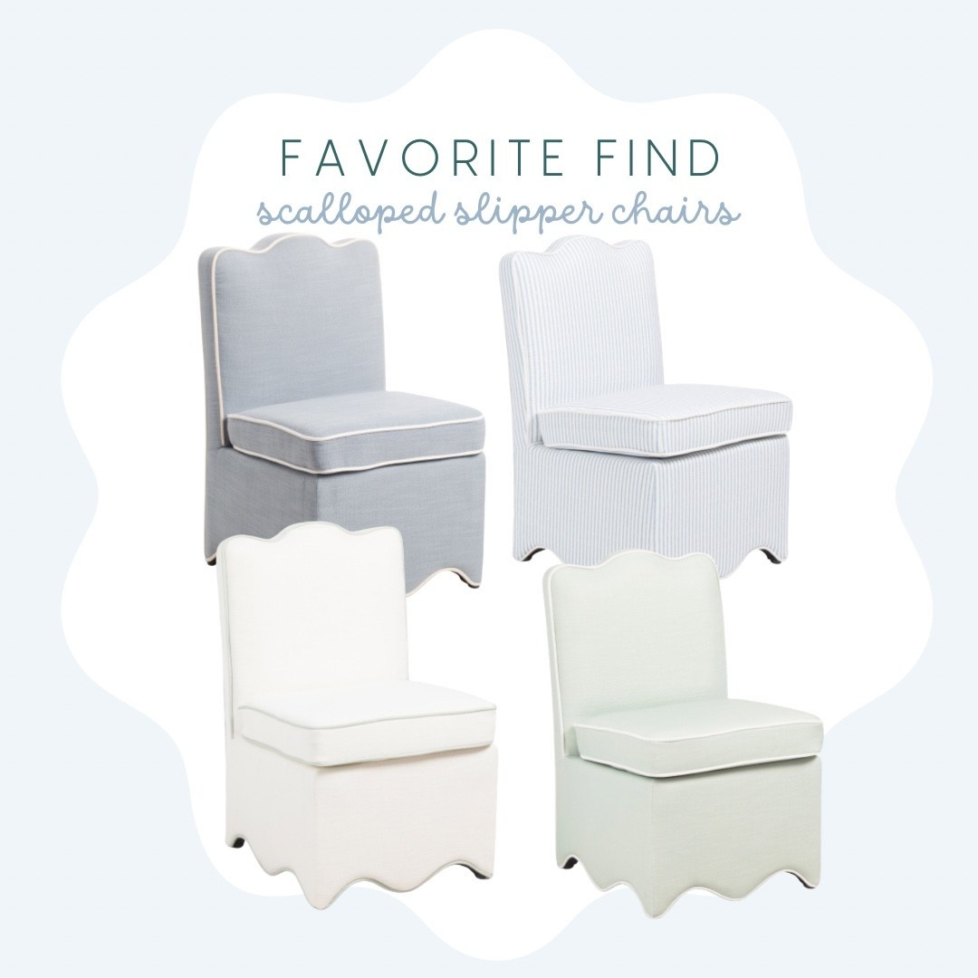 Scalloped slipper chairs. Designer look for less! 