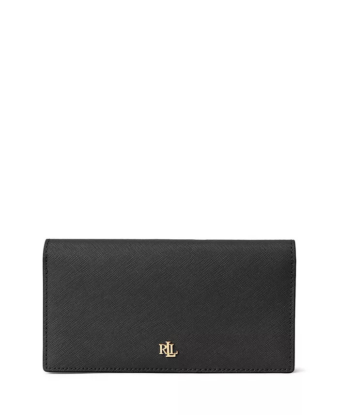 Lauren Ralph Lauren Women's Crosshatch Leather Slim Snapped-Closure Wallet - Macy's | Macy's
