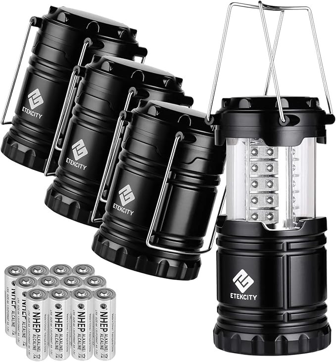 Etekcity Camping Lanterns for Power Outages 4 Pack, Flashlight for Camping Essentials, Emergency ... | Amazon (US)