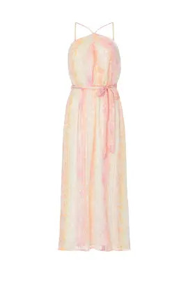 Pink Striped Halter Dress | Rent the Runway