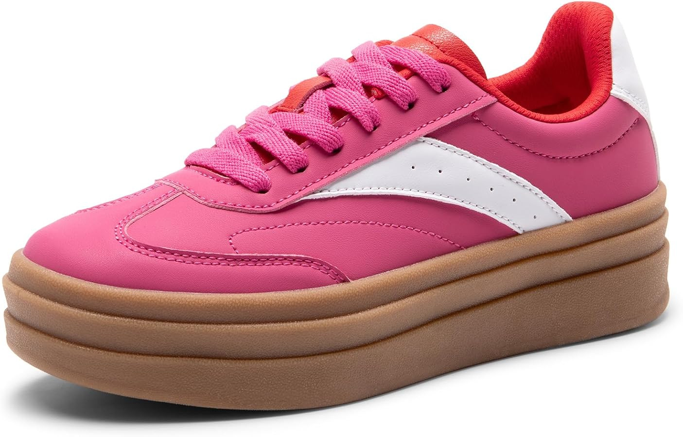 DREAM PAIRS Women's Platform Sneakers Walking Val Tennis Lace-Up Comfortable Casual Fashion Sneak... | Amazon (US)