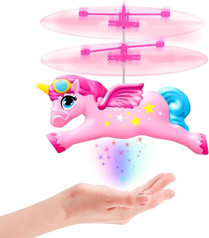 Flying Unicorn Toys for Girls, Rc Flying Ball Hand Operated Mini Drone with LED Lights Rechargeab... | Amazon (US)