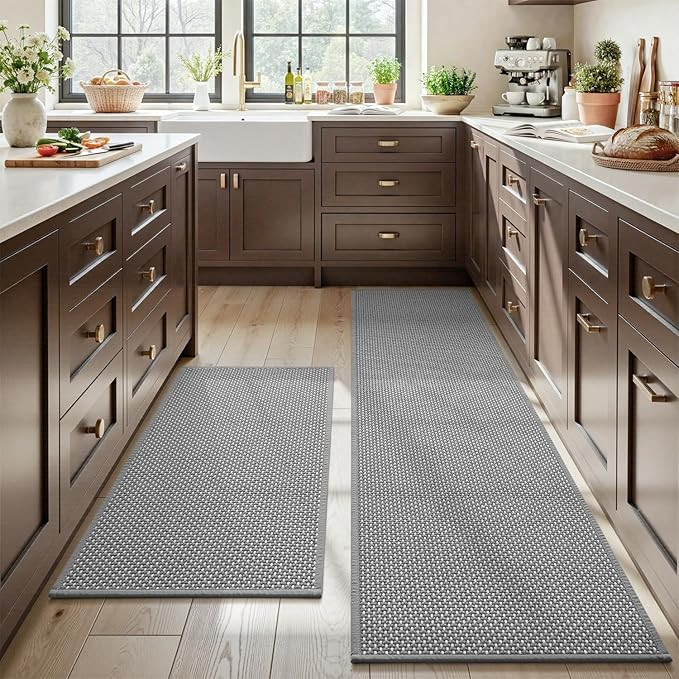 MontVoo Absorbent Kitchen Rug Sets Washable,Rubber Backing Runner Rugs Sets for Kitchen Floor Non... | Amazon (US)