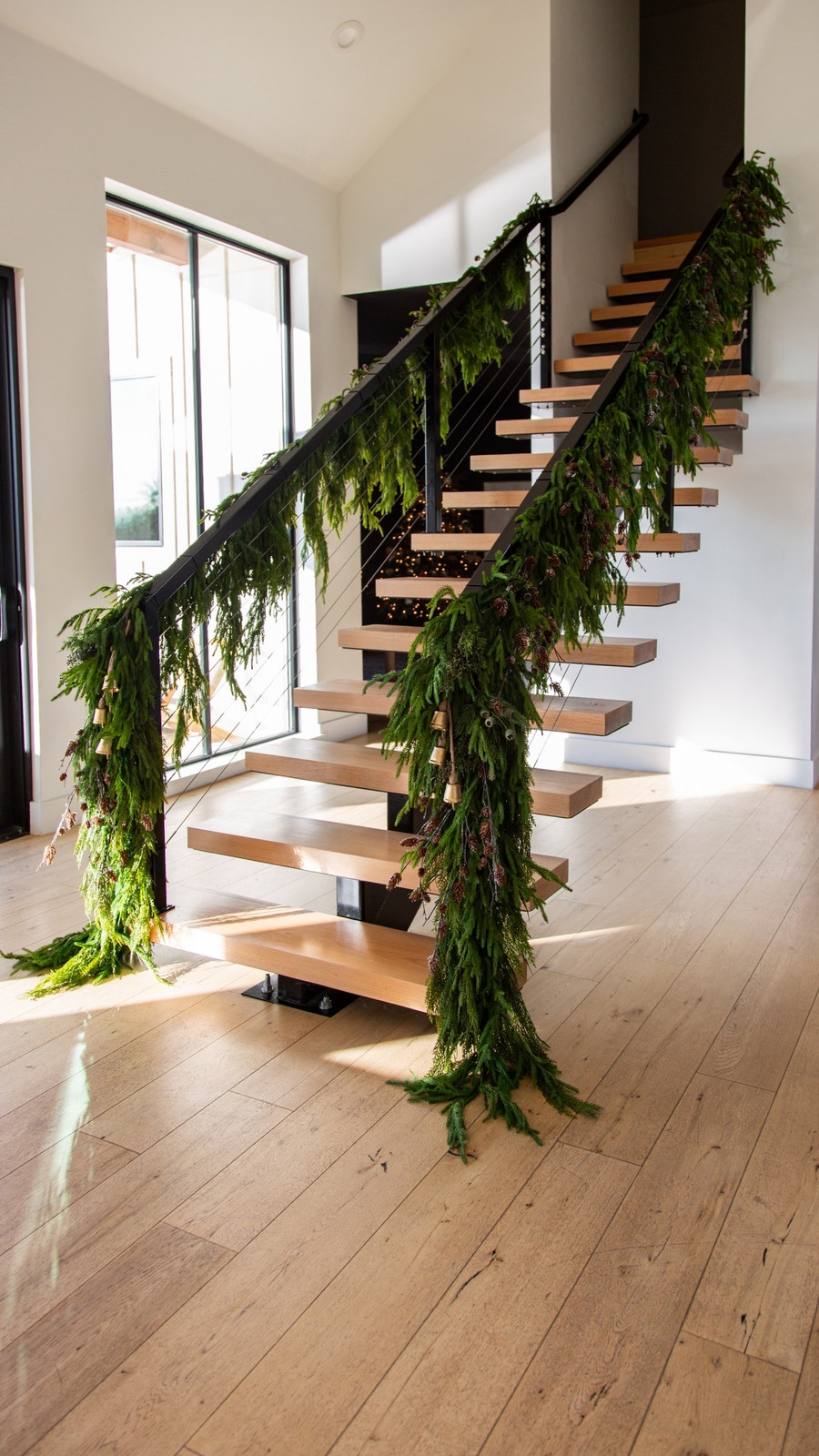 I used 8 Draping Norfolk Pine garlands, 2 Draping Lebanon Cedars, 2 regular Norfolk…