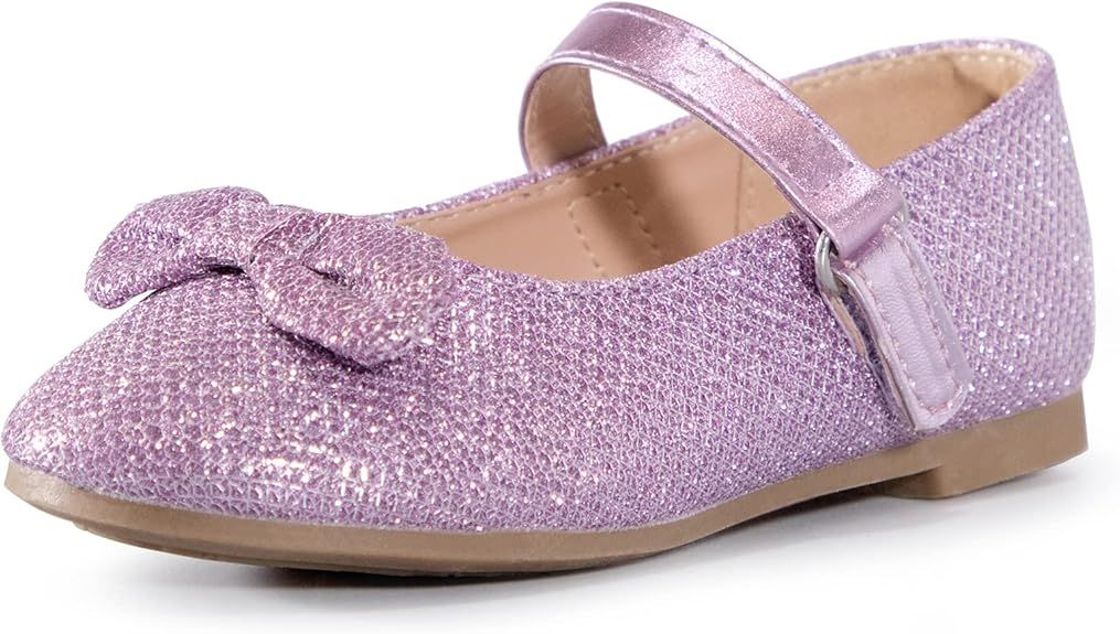 K KomForme Girl's Ballet Flats Non-Slip Soft Mary Jane Walking Party Dress Shoes for Toddler/Litt... | Amazon (US)