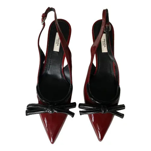 Patent leather heels Prada Burgundy size 38 EU in Patent leather - 44805062 | Vestiaire Collective (Global)