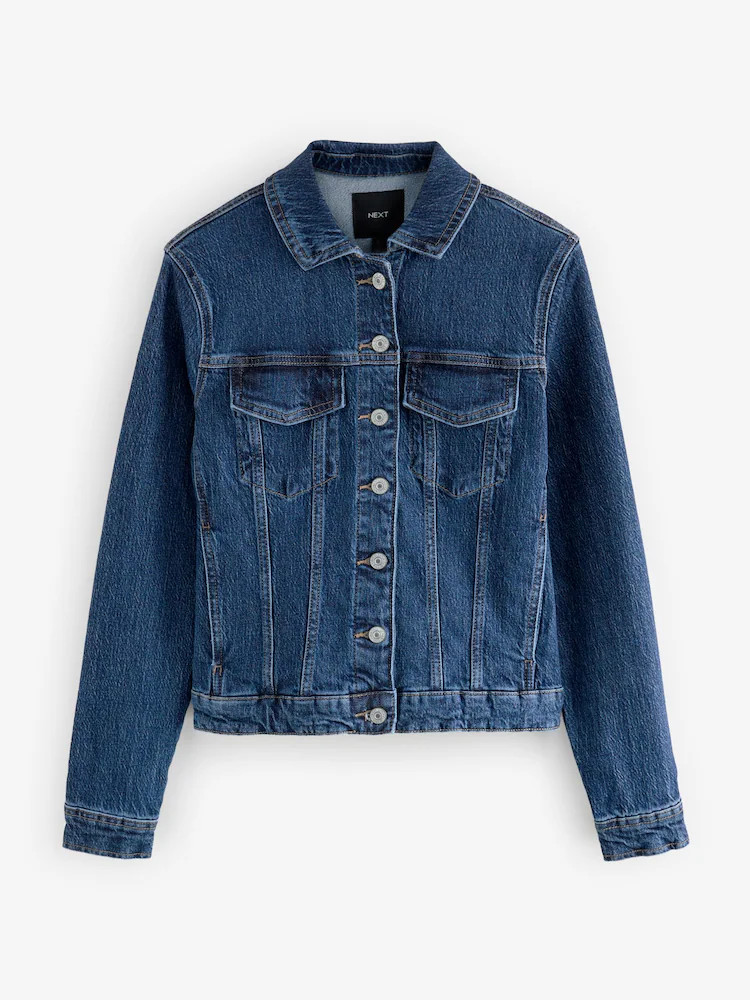 Dark Blue Fitted Denim Jacket | Next US