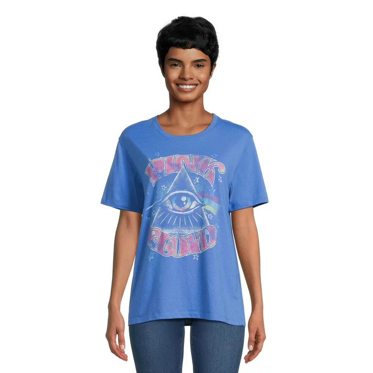 Time and Tru Women’s Pink Floyd Graphic Band T-Shirt | Walmart (US)