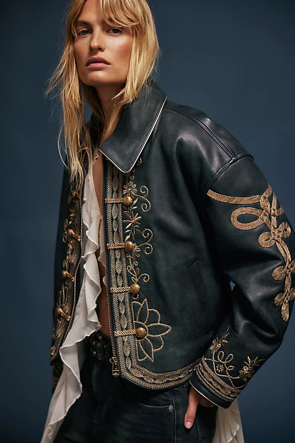 We The Free Lana Leather Band Jacket | Free People (Global - UK&FR Excluded)