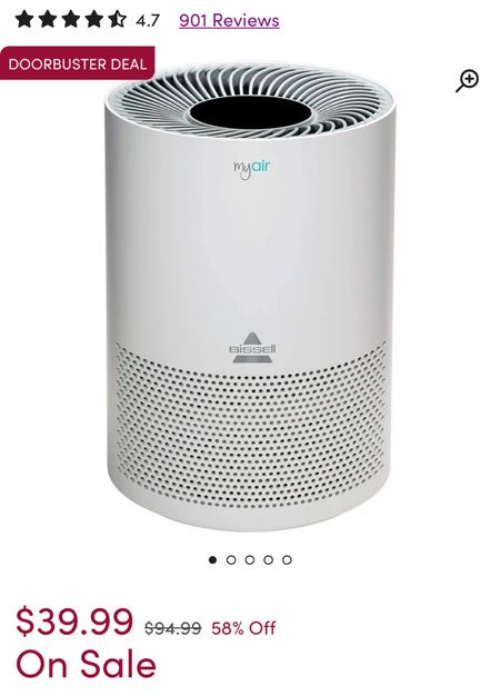 SALE: 39.99 orig: 94.99!  BISSELL MYAIR AIR PURIFIER w/ HEPA FILTER

#LTKhome #LTKCyberWeek #LTKfindsunder50