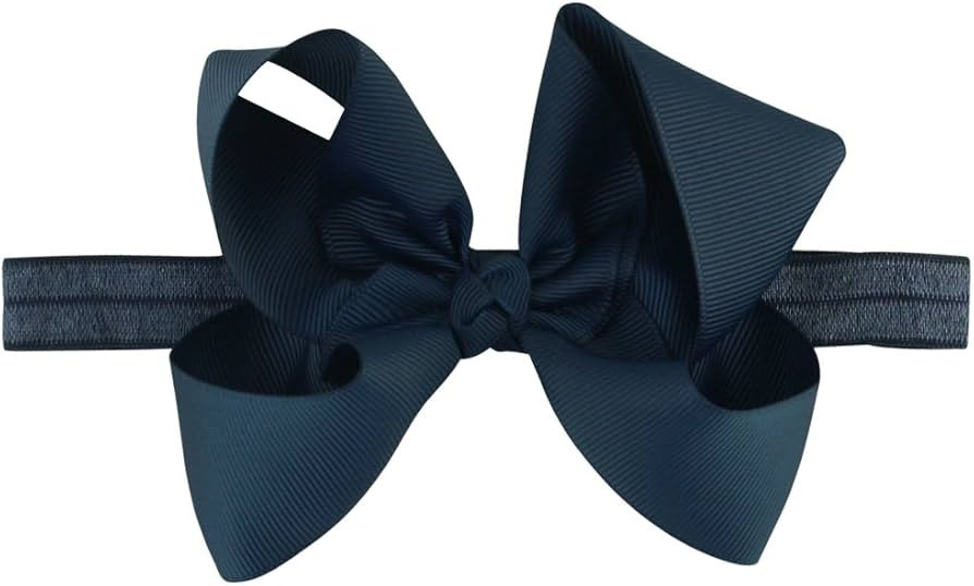 RuffleButts® Girls Navy Bow Headband - One Size | Amazon (US)