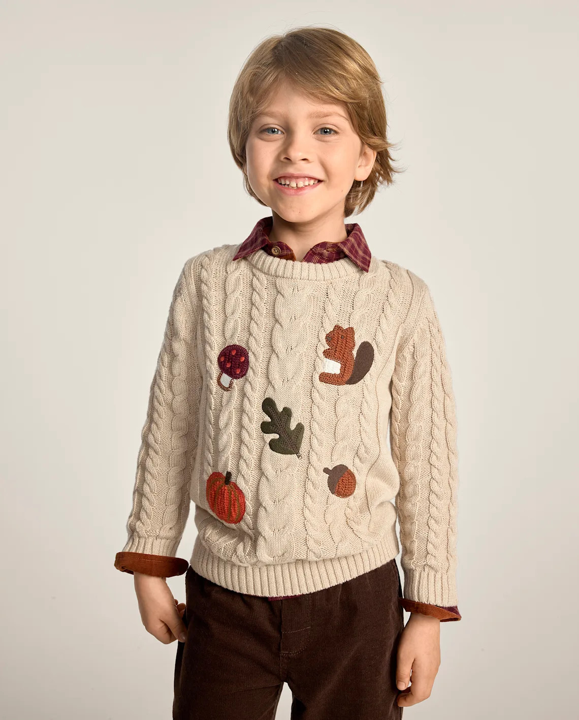 Boys Long Sleeve Crochet Icon Cable Knit Sweater - The Harvest Edit - GRAY | Gymboree | Gymboree