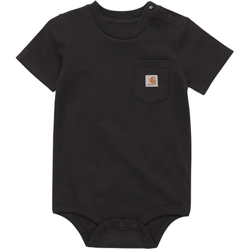 Carhartt Baby Short-Sleeve Bodysuit Pocket T-Shirt Onesie, Black, 3M | Amazon (US)