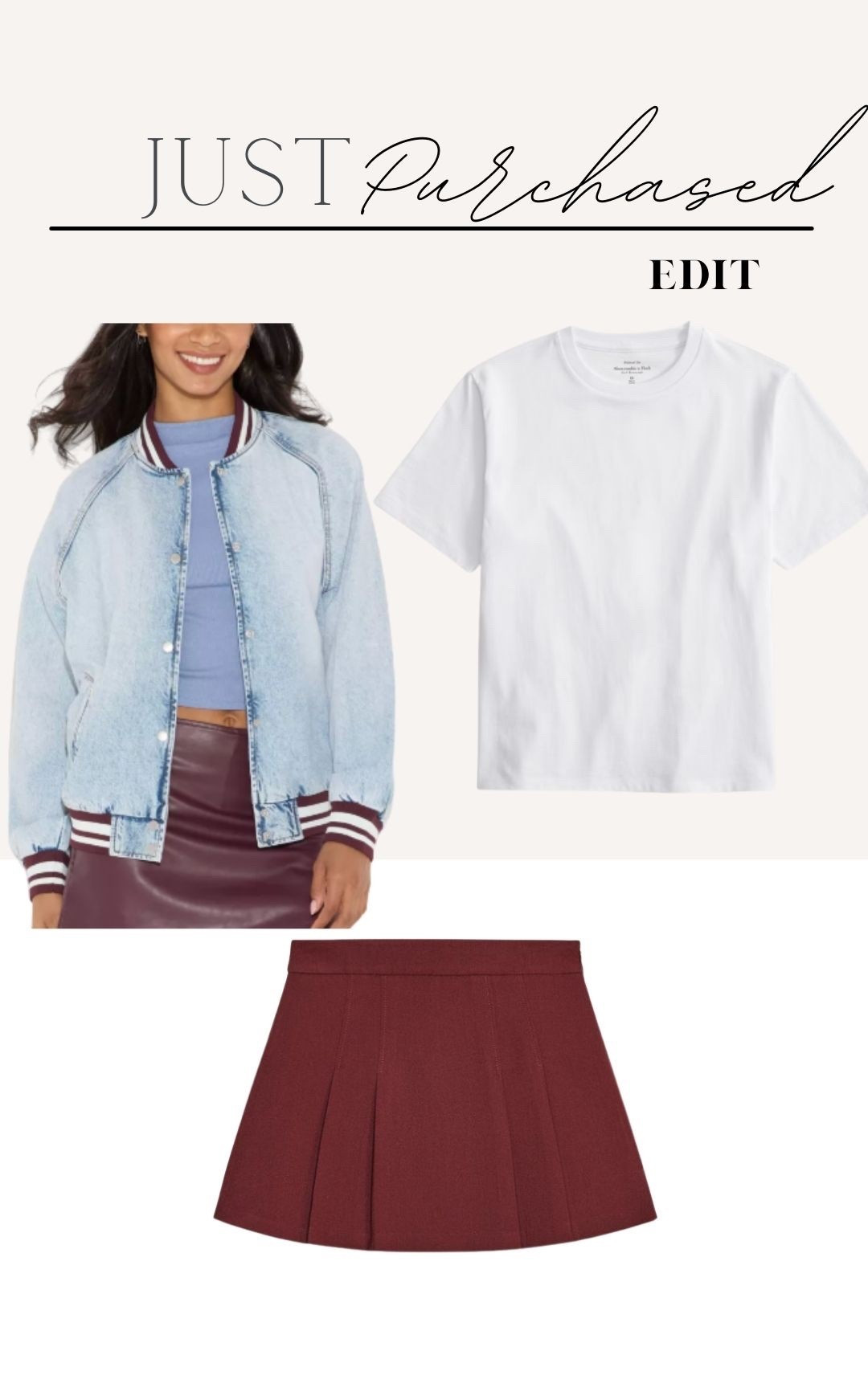Target Varsity denim jacket, fall transition look, Zara pleated skirt 

#LTKActive #LTKStyleTip #LTKFindsUnder50