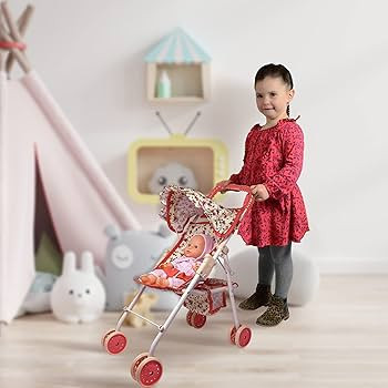 My First Baby Doll Stroller for Toddlers 3 Year Old Girls, Little Kids | Toy Stroller with Bottom... | Amazon (US)