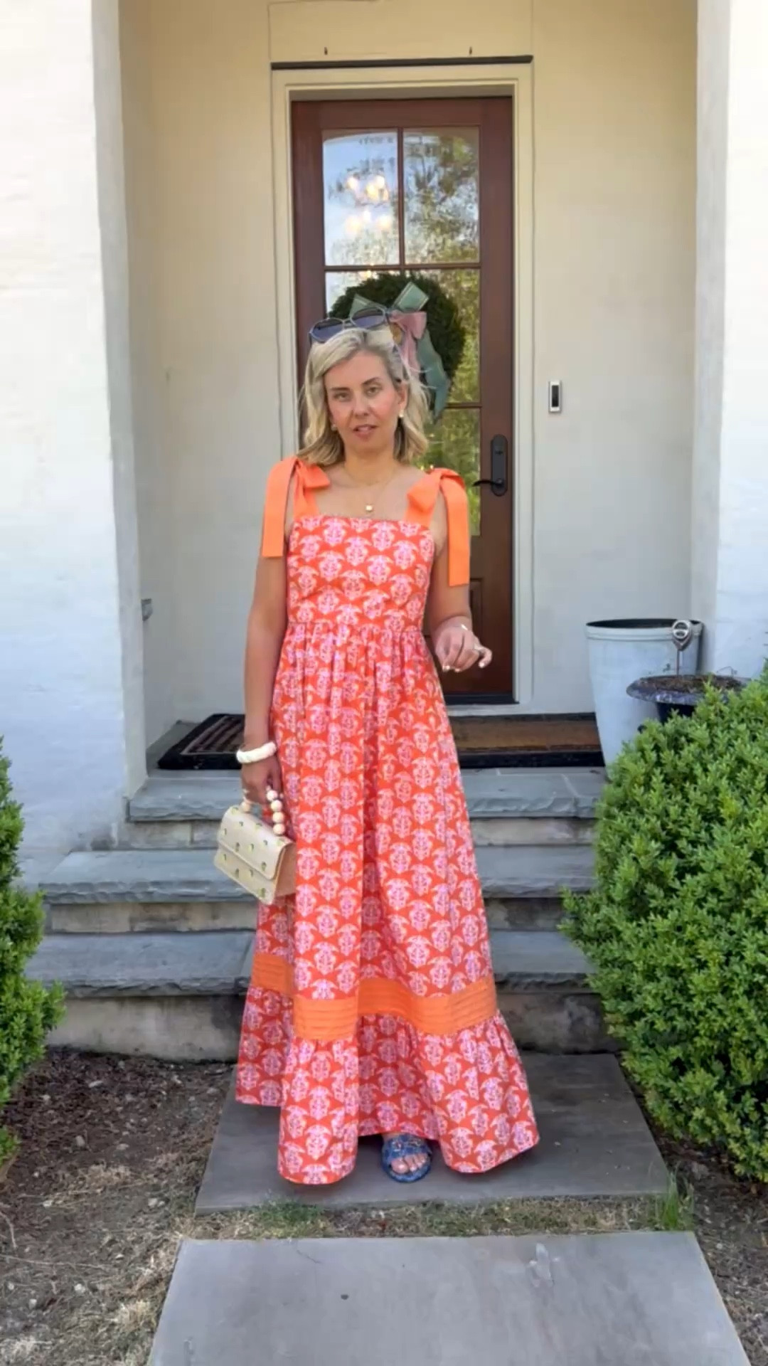 Pink & orange dress with these shoes! Yes the shoes are a splurge but they are price per wear ladies! I’m in a small dress & 38.5 sandal (1/2 size up). 

#LTKSeasonal #LTKdayinmylife #LTKOver40