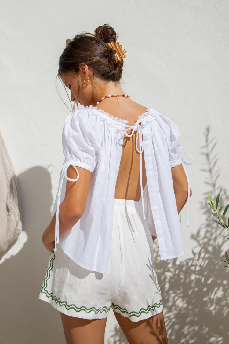 Harry Girl Smock Top White | VRG Grl