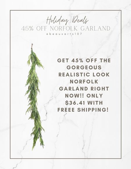 45% off Norfolk garland!! 

#LTKhome

#LTKsalealert #LTKHoliday #LTKfindsunder50