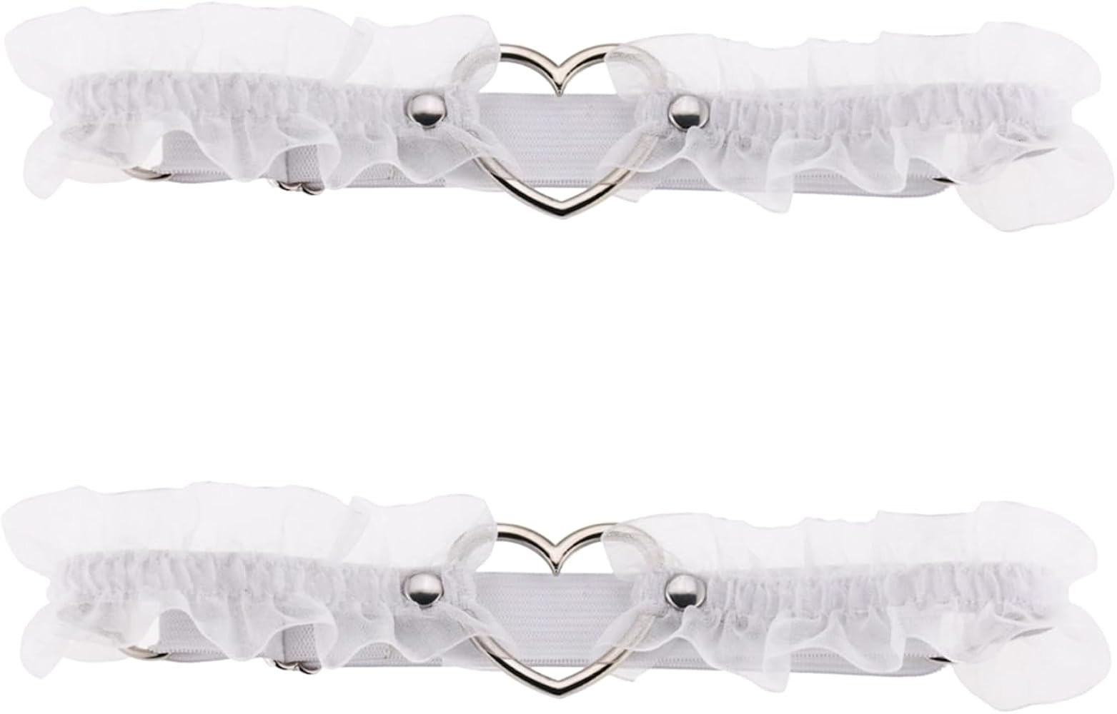 alisikee 2PCs Adjustable Heart Lace Thigh Garter, Elastic Leg Garters Belt for Women Parties, Bla... | Amazon (US)