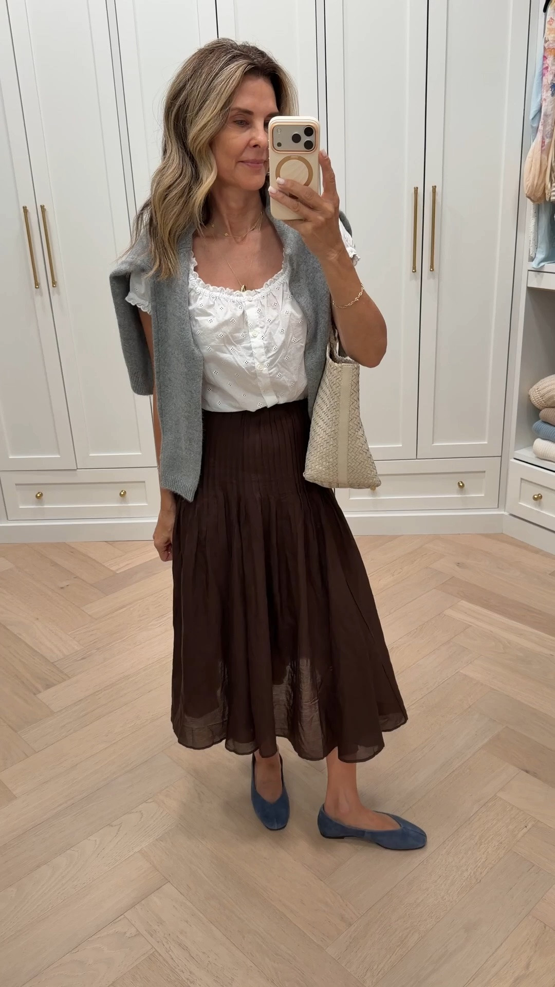 I’m 5’6”
Lightweight cotton skirt TTS 
Eyelet top TTS

#LTKdayinmylife #LTKootd #LTKOver40