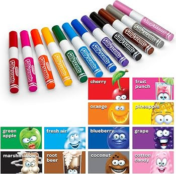 Crayola Silly Scents Scented Markers, Washable Markers, 12 Count, Gift for Kids | Amazon (US)