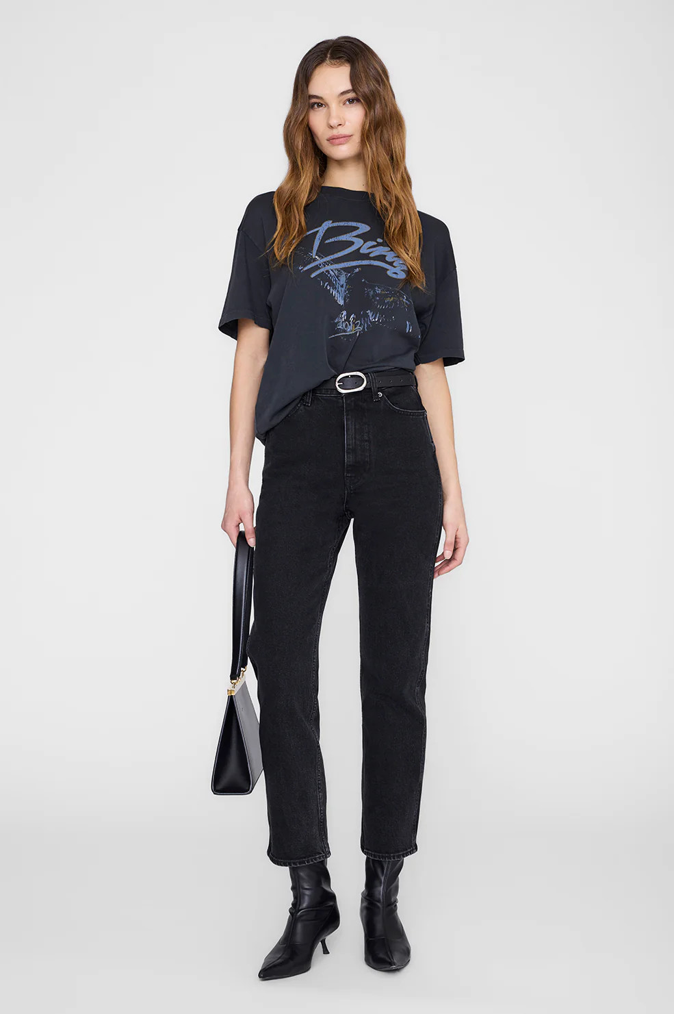 Kent Tee Eagle - Washed Black | Anine Bing