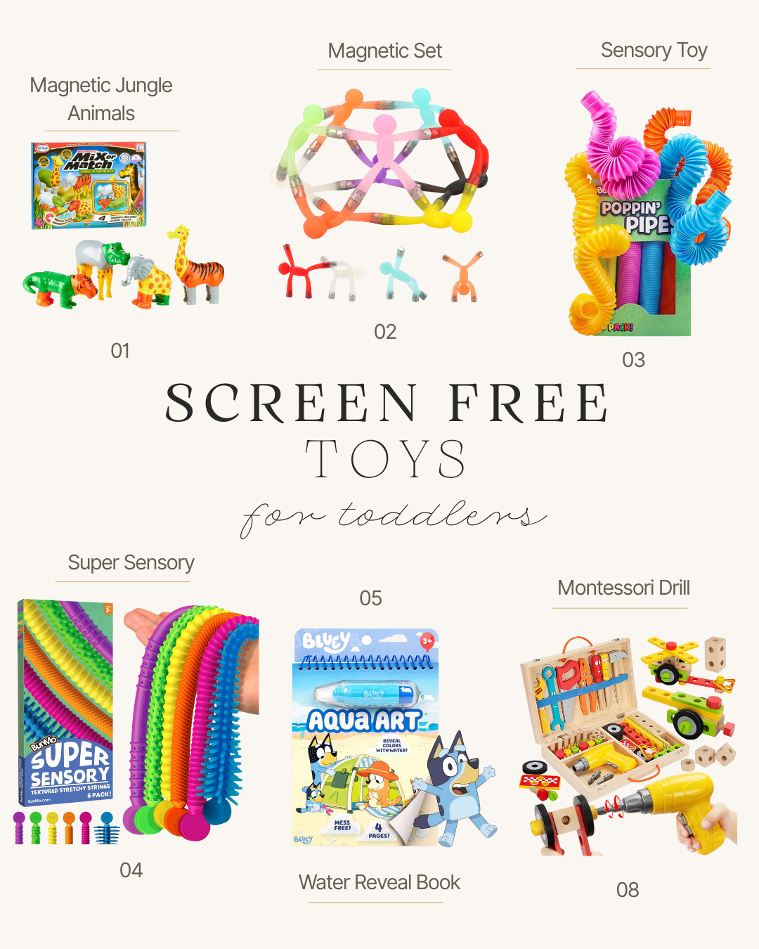 Some of our must have toys for our screen free toddler! She is obsessed with these, and they are also perfect for when traveling!

 

 #LTKBaby