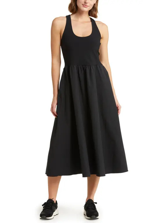 Sweaty Betty Explorer Rib Bodice Racerback Dress in Black at Nordstrom, Size Small | Nordstrom