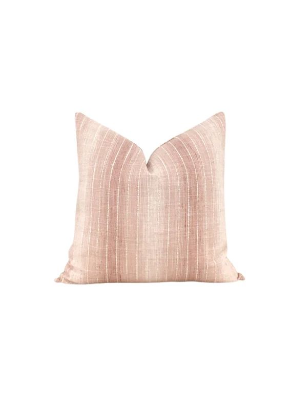 Blush Pink Throw Pillow Cover // Textured Pillow Cover // Striped Pillow Cover // Blush Pillow Co... | Etsy (US)