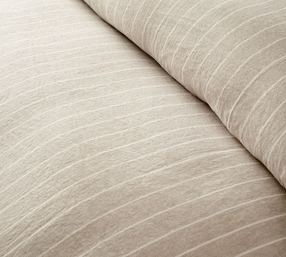 Belgian Flax Linen Striped Duvet Cover | Pottery Barn (US)