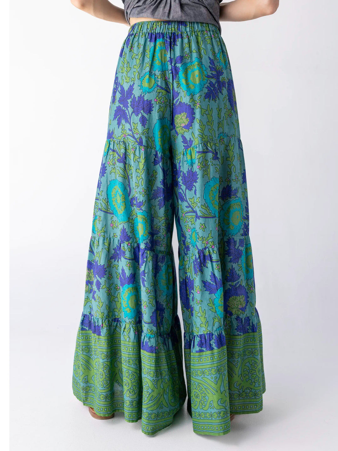 Patti Palazzo Pant - Leafy Teal Cotton | Natural Life