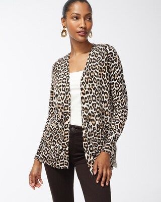 Spun Rayon Leopard Split Cuff Cardigan | Chico's