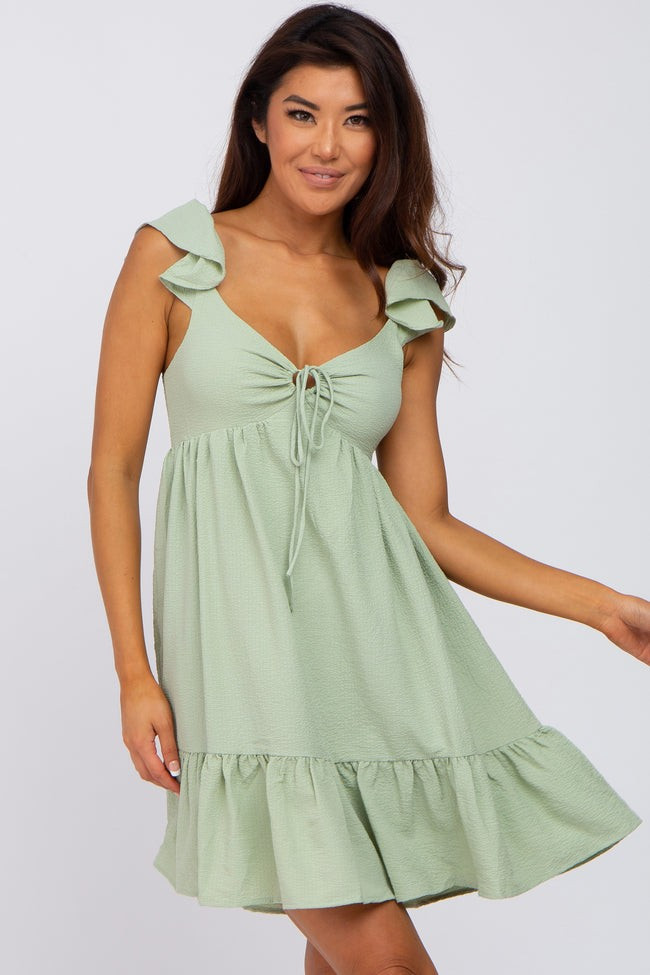 Mint Ruffle Accent Sweetheart Dress | PinkBlush Maternity