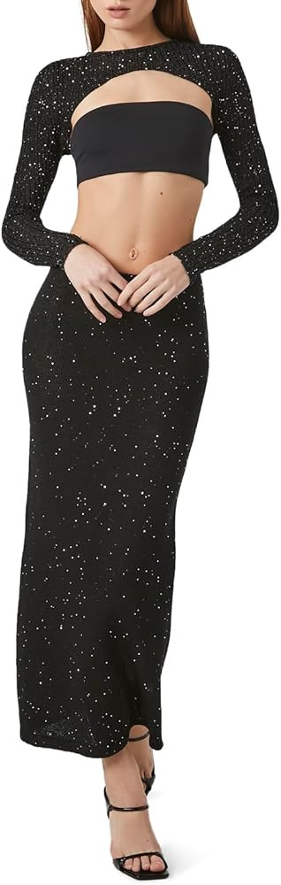 Forever 21 Womens Sequin Midi Skirt | Amazon (US)