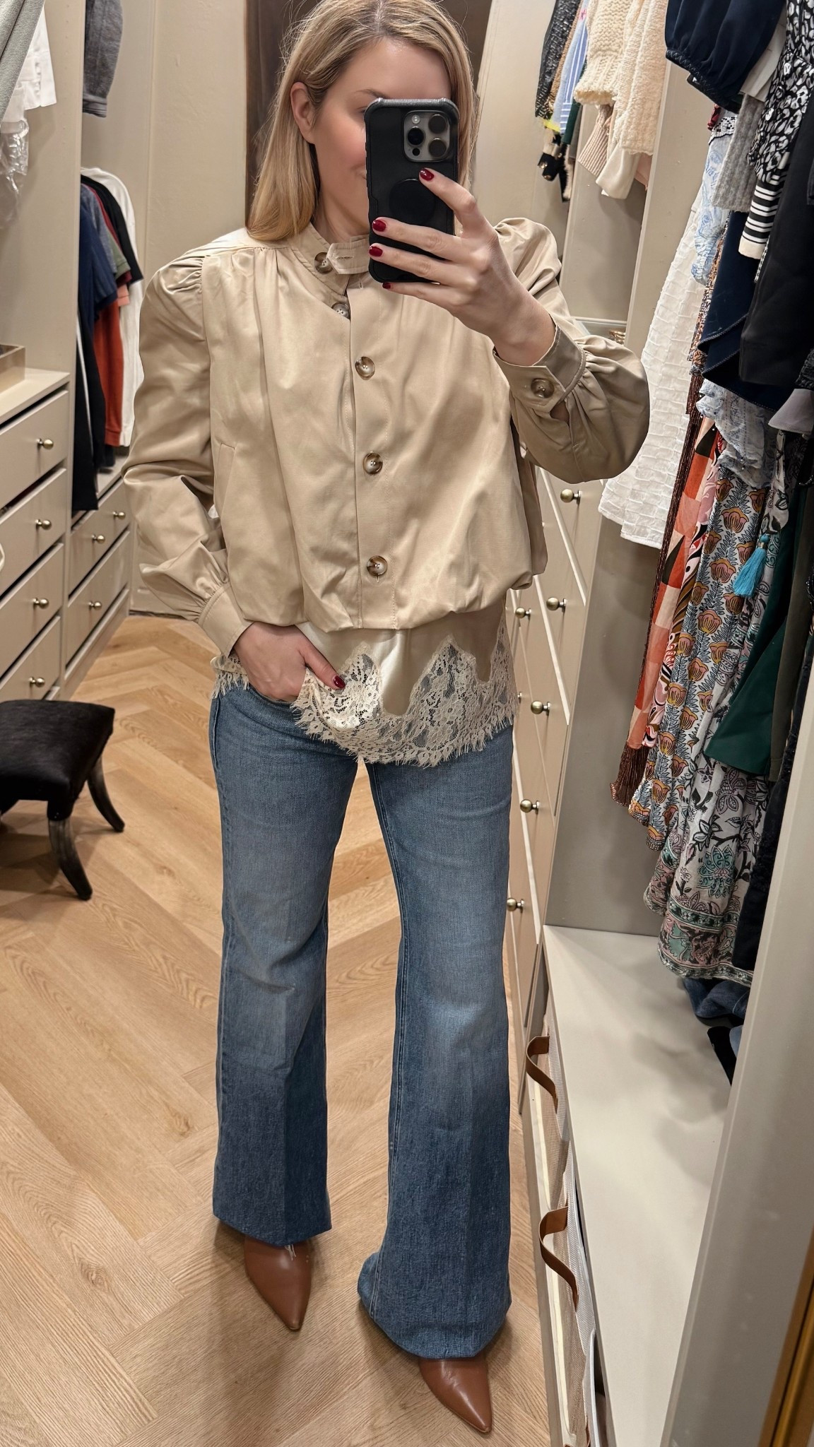 Cropped trench with silk lace trim tank

Spring outfit 

#LTKootd #LTKSeasonal #LTKNYFW