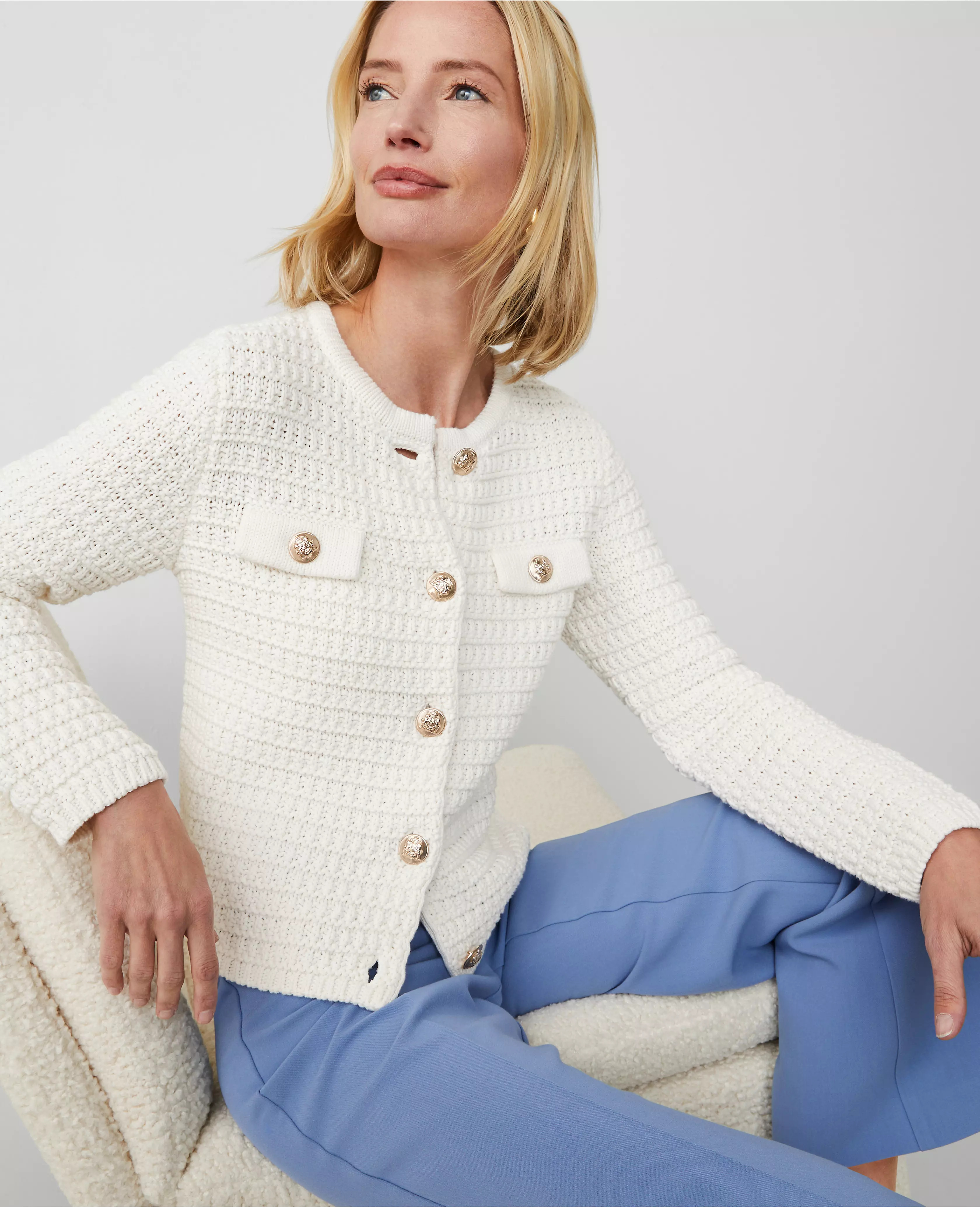 Geo-Stitch Cardigan | Ann Taylor