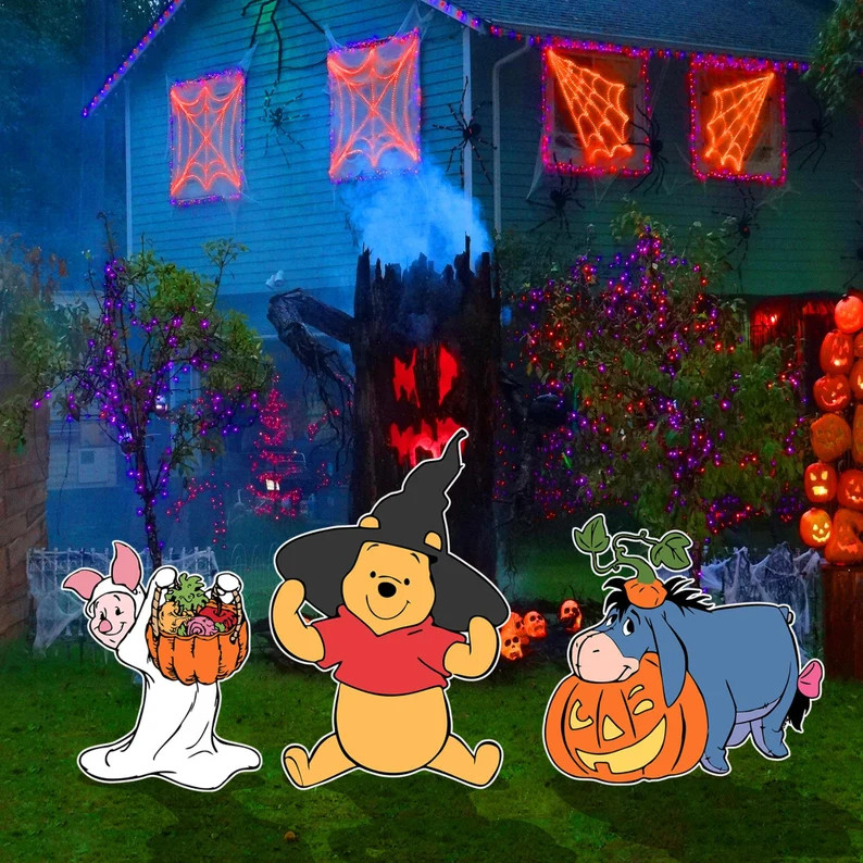 Halloween Winnie the Pooh & Friends Decoration Indoor Outdoor Coroplast Corrugated Plastic Cutout... | Etsy (US)