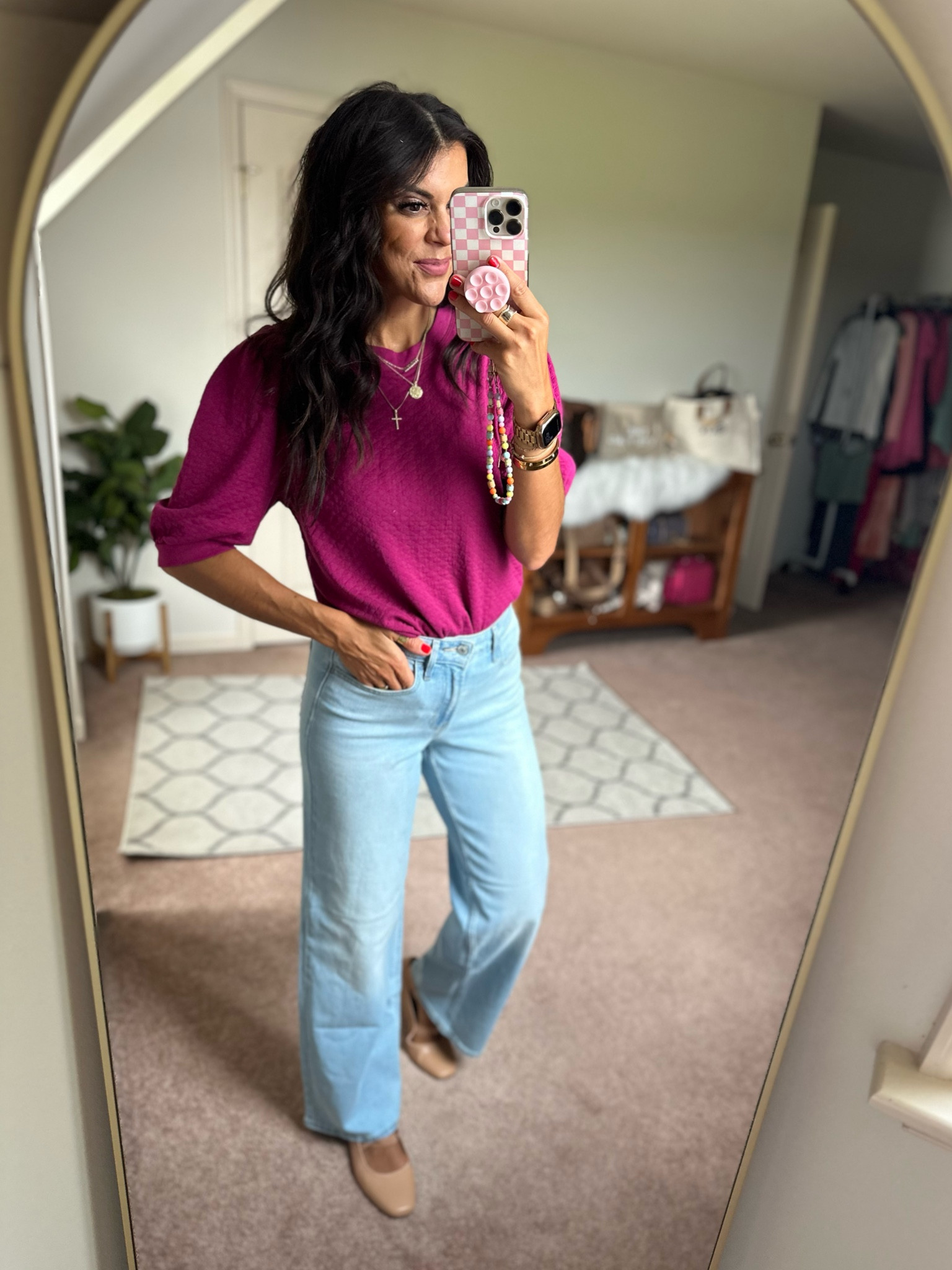 Love this Walmart top! Size small
Size 2 in Old Navy jeans (size down if in between)
Old Navy flats tts 

#LTKFindsUnder100 #LTKSeasonal #LTKStyleTip